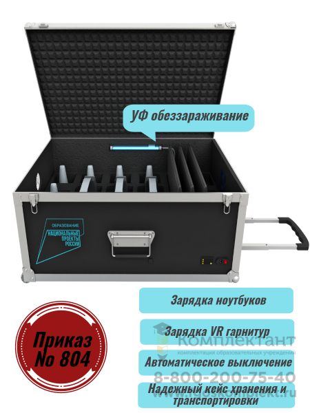 Мобильный класс виртуальной реальности  на 3 человек по приказу № 804 (Varwin Education (Образование) ) с ноутбуками